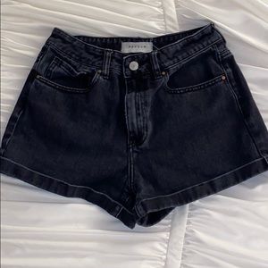 GREAT CONDITION High Rise Black Denim Mom Shorts